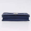 Christian Dior Diorama Chain Shoulder Bag Leather Blue Silver Auth 204772V-12