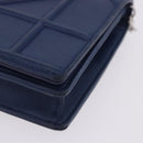 Christian Dior Diorama Chain Shoulder Bag Leather Blue Silver Auth 204772V-14