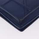 Christian Dior Diorama Chain Shoulder Bag Leather Blue Silver Auth 204772V-15