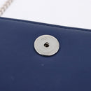 Christian Dior Diorama Chain Shoulder Bag Leather Blue Silver Auth 204772V-21