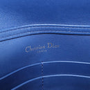 Christian Dior Diorama Chain Shoulder Bag Leather Blue Silver Auth 204772V-22