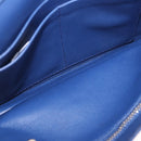 Christian Dior Diorama Chain Shoulder Bag Leather Blue Silver Auth 204772V-23