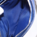 Christian Dior Diorama Chain Shoulder Bag Leather Blue Silver Auth 204772V-29