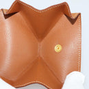 HERMES Revan Cattle Coin Purse Leather Brown Gold Auth 204773M-18