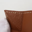 HERMES Revan Cattle Coin Purse Leather Brown Gold Auth 204773M-11