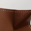 HERMES Revan Cattle Coin Purse Leather Brown Gold Auth 204773M-12