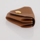 HERMES Revan Cattle Coin Purse Leather Brown Gold Auth 204773M-3