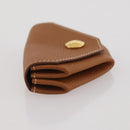HERMES Revan Cattle Coin Purse Leather Brown Gold Auth 204773M-4