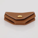 HERMES Revan Cattle Coin Purse Leather Brown Gold Auth 204773M-6