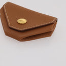 HERMES Revan Cattle Coin Purse Leather Brown Gold Auth 204773M-14