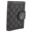 GUCCI GG Supreme Passport Case PVC Gray Silver 732755 Auth 204775M-1