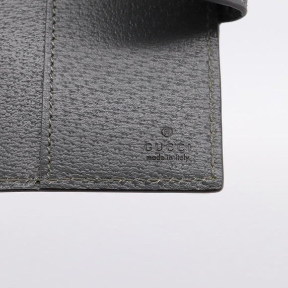 GUCCI GG Supreme Passport Case PVC Gray Silver 732755 Auth 204775M