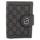 GUCCI GG Supreme Passport Case PVC Gray Silver 732755 Auth 204775M-2