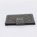 GUCCI GG Supreme Passport Case PVC Gray Silver 732755 Auth 204775M-4
