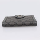 GUCCI GG Supreme Passport Case PVC Gray Silver 732755 Auth 204775M-5
