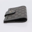 GUCCI GG Supreme Passport Case PVC Gray Silver 732755 Auth 204775M-6