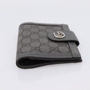 GUCCI GG Supreme Passport Case PVC Gray Silver 732755 Auth 204775M-7