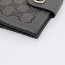 GUCCI GG Supreme Passport Case PVC Gray Silver 732755 Auth 204775M-8
