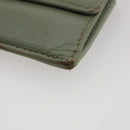 CHANEL Card Case Leather Green Gold CC Auth 204781-15
