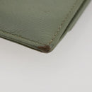 CHANEL Card Case Leather Green Gold CC Auth 204781-17