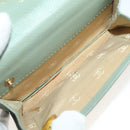 CHANEL Card Case Leather Green Gold CC Auth 204781-10