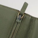 CHANEL Card Case Leather Green Gold CC Auth 204781-22