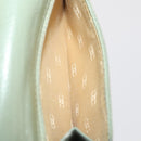 CHANEL Card Case Leather Green Gold CC Auth 204781-11