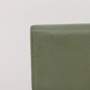 CHANEL Card Case Leather Green Gold CC Auth 204781-2