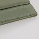 CHANEL Card Case Leather Green Gold CC Auth 204781-8