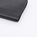 CHANEL Long Wallet Leather Black Silver CC Auth 204783-15
