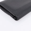 CHANEL Long Wallet Leather Black Silver CC Auth 204783-16