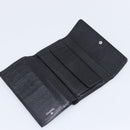 CHANEL Long Wallet Leather Black Silver CC Auth 204783-8
