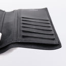 CHANEL Long Wallet Leather Black Silver CC Auth 204783-19