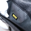 CHANEL Long Wallet Leather Black Silver CC Auth 204783-11