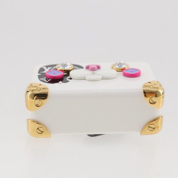 LOUIS VUITTON Bijoux Sackcat Trunk Key Holder metal White M00825 LV Auth 204789M