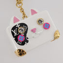 LOUIS VUITTON Bijoux Sackcat Trunk Key Holder metal White M00825 LV Auth 204789M-3