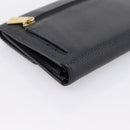 CHANEL Matelasse Wallet Caviar Skin Black Gold CC Auth 204790V-11