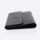 CHANEL Matelasse Wallet Caviar Skin Black Gold CC Auth 204790V-4