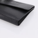 CHANEL Matelasse Wallet Caviar Skin Black Gold CC Auth 204790V-8