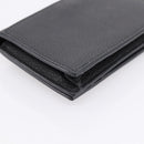 SAINT LAURENT Cassandra Card Case Leather Black Gold Auth 204792M-16