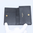 SAINT LAURENT Cassandra Card Case Leather Black Gold Auth 204792M-8