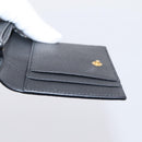 SAINT LAURENT Cassandra Card Case Leather Black Gold Auth 204792M-19
