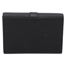 SAINT LAURENT Cassandra Card Case Leather Black Gold Auth 204792M-2