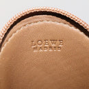 LOEWE Coin Purse Leather Beige Gold Auth 204794A-9