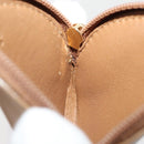 LOEWE Coin Purse Leather Beige Gold Auth 204794A-17