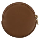 LOEWE Coin Purse Leather Beige Gold Auth 204794A-2