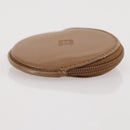 LOEWE Coin Purse Leather Beige Gold Auth 204794A-3