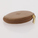 LOEWE Coin Purse Leather Beige Gold Auth 204794A-5