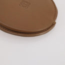 LOEWE Coin Purse Leather Beige Gold Auth 204794A-14