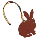 HERMES Petit Ash Rabbit PM Bag Charm Leather Brown Auth 204795M-1